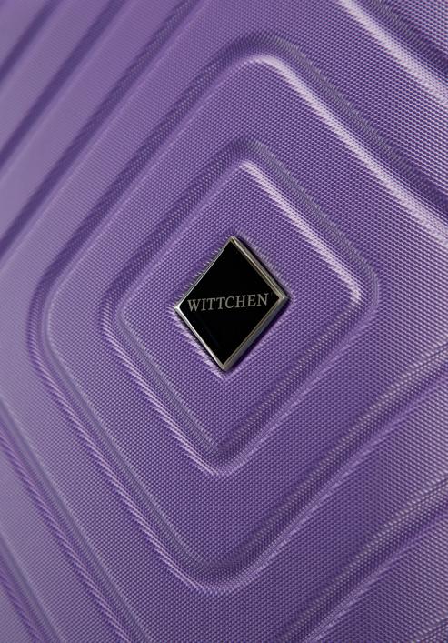 Geamantan mare din ABS cu model geometric ștanțat, violet, 56-3A-753-11, Fotografie 9