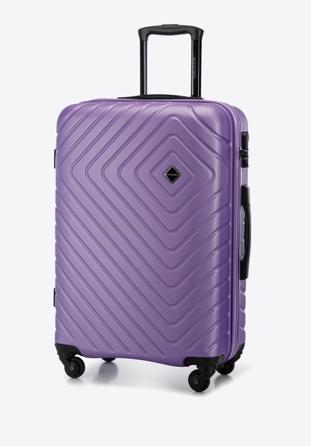 Set de valize din ABS cu model geometric ștanțat, violet, 56-3A-75S-25, Fotografie 1