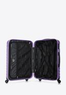 Set de valize din ABS cu model geometric ștanțat, violet, 56-3A-75S-11, Fotografie 6