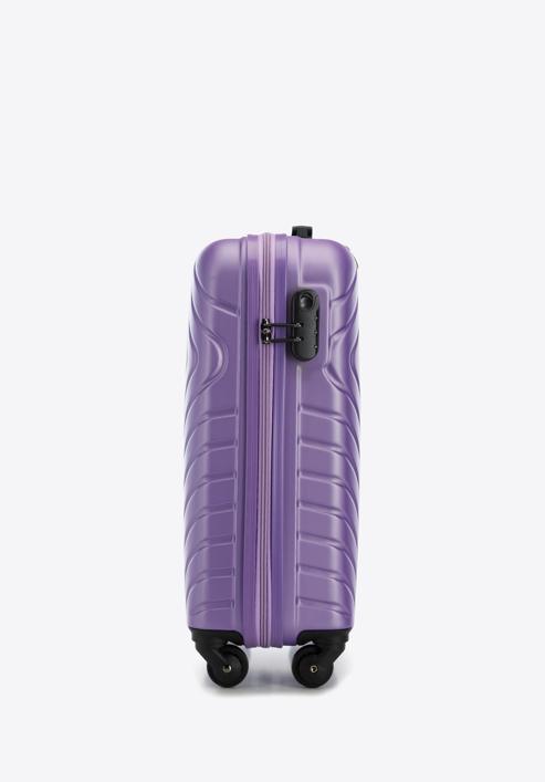 Valiză de cabină din ABS cu model geometric ștanțat, violet, 56-3A-751-11, Fotografie 2