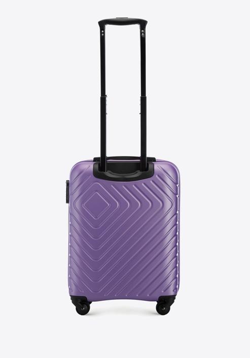 Valiză de cabină din ABS cu model geometric ștanțat, violet, 56-3A-751-11, Fotografie 3