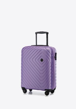 Valiză de cabină din ABS cu model geometric ștanțat, violet, 56-3A-751-25, Fotografie 1