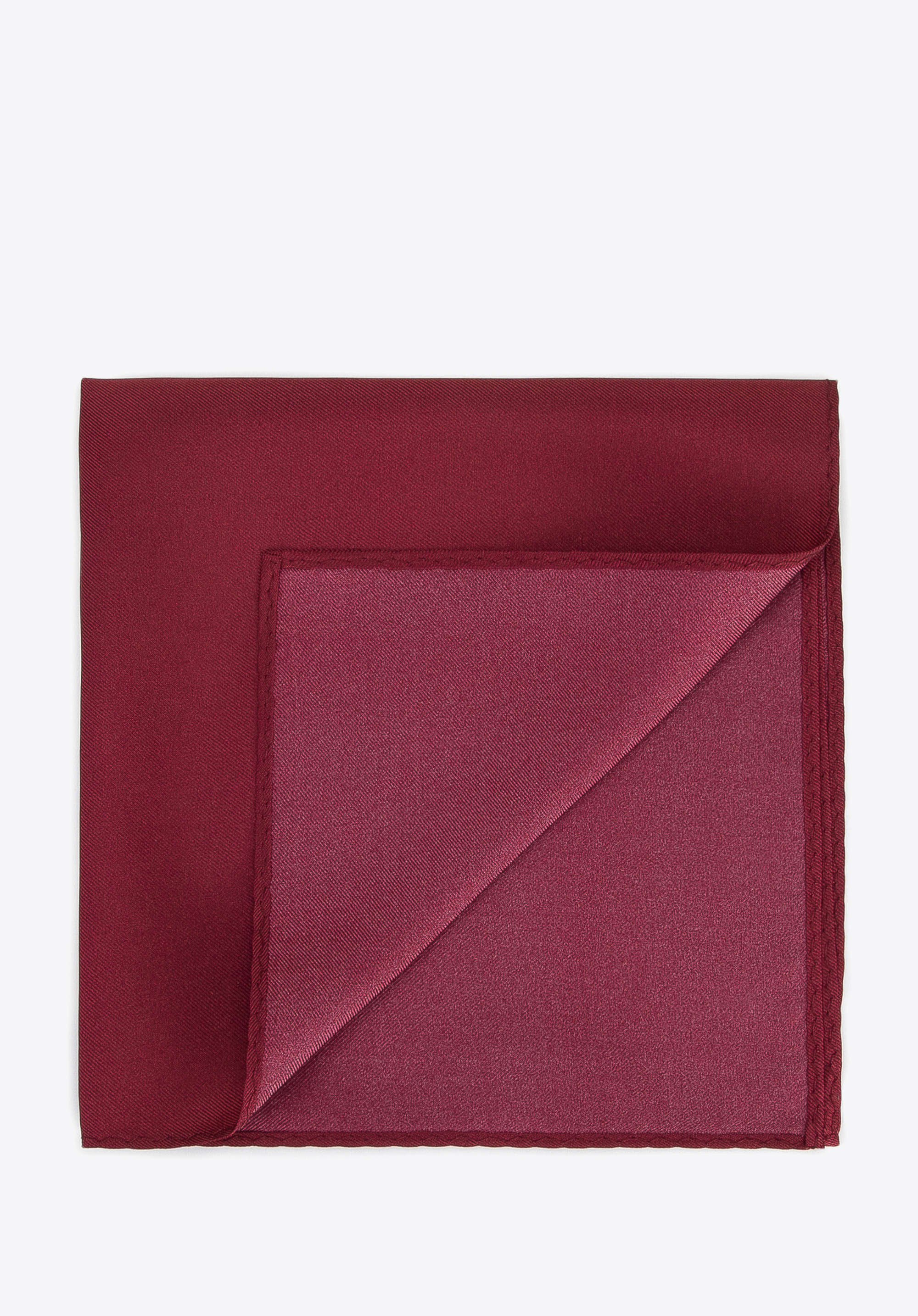 Batistă de buzunar din mătase într-o singură culoare, vișiniu, 96-7P-001-4, Fotografie 1