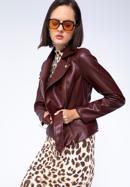 Jachetă biker din piele artificială pentru femei, vișiniu, 97-9P-103-5-XL, Fotografie 16