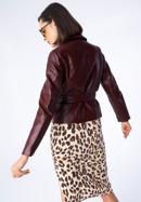 Jachetă biker din piele artificială pentru femei, vișiniu, 97-9P-103-3-XL, Fotografie 4