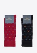 Férfi zokni ajándékszett-2 pár, vörös-sötétkék, 95-SK-902-1-40/42, Fénykép 1
