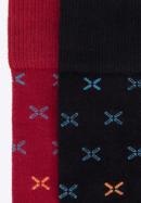 Férfi zokni ajándékszett-2 pár, vörös-sötétkék, 95-SK-902-1-43/45, Fénykép 4