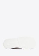 Sneakers für Damen aus Leder mit Karo-Einsätzen, weiß-beige, 95-D-951-0-38, Bild 6