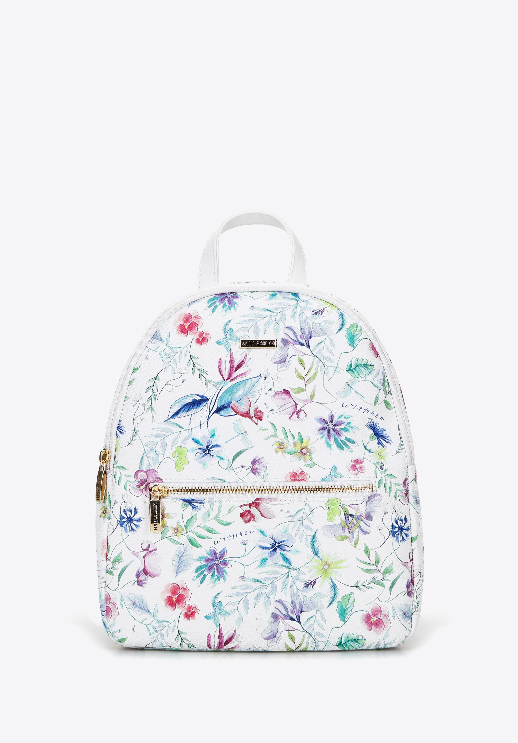 Damenrucksack aus Ökoleder mit Blumenmuster