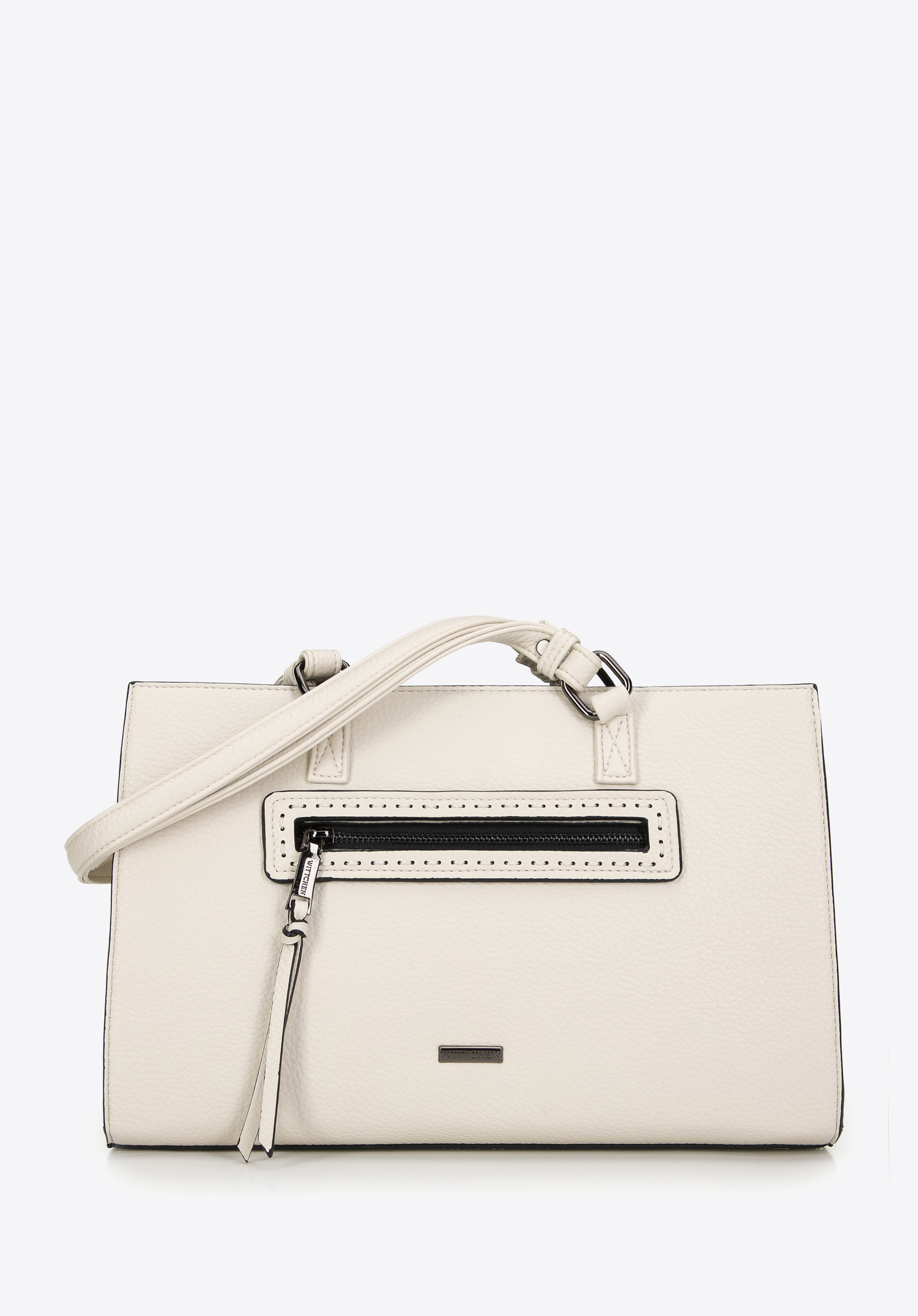 Damenhandtasche aus Kunstleder, Creme, 99-4Y-708-0, Bild 1