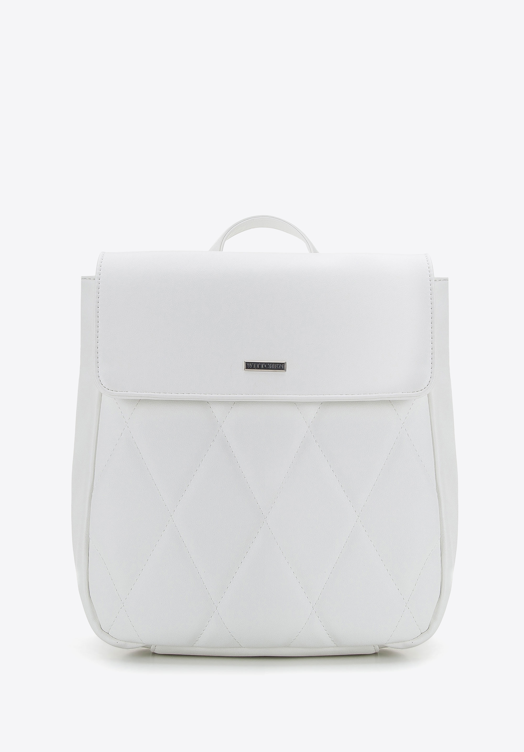 Gesteppter Damen-Rucksack aus Ökoleder, weiß, 94-4Y-210-0, Bild 1