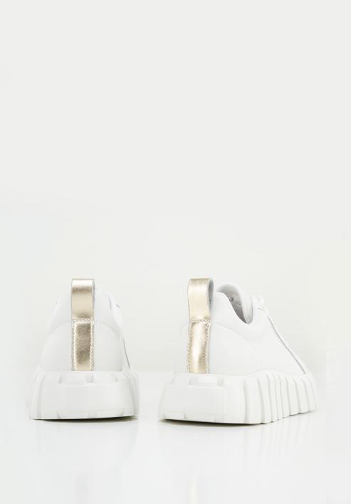 Sneakers für Damen mit dicker Sohle, weiß-gold, 96-D-951-1-37, Bild 5