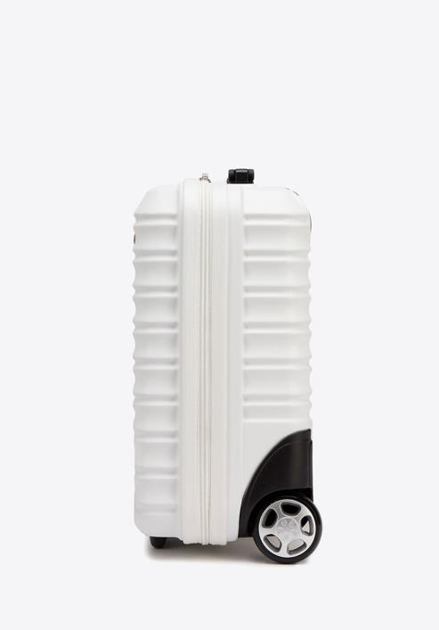 Kabinenkoffer aus ABS mit Rippen, weiß, 56-3A-315-31, Bild 2