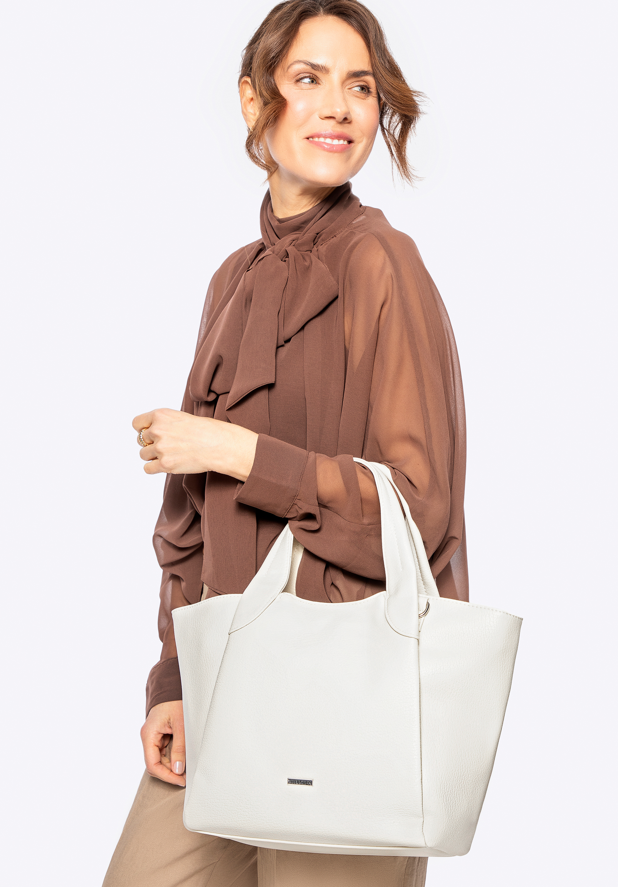 Öko-Leder-Koffer für Damen, weiß, 100-4Y-437-0, Bild 1