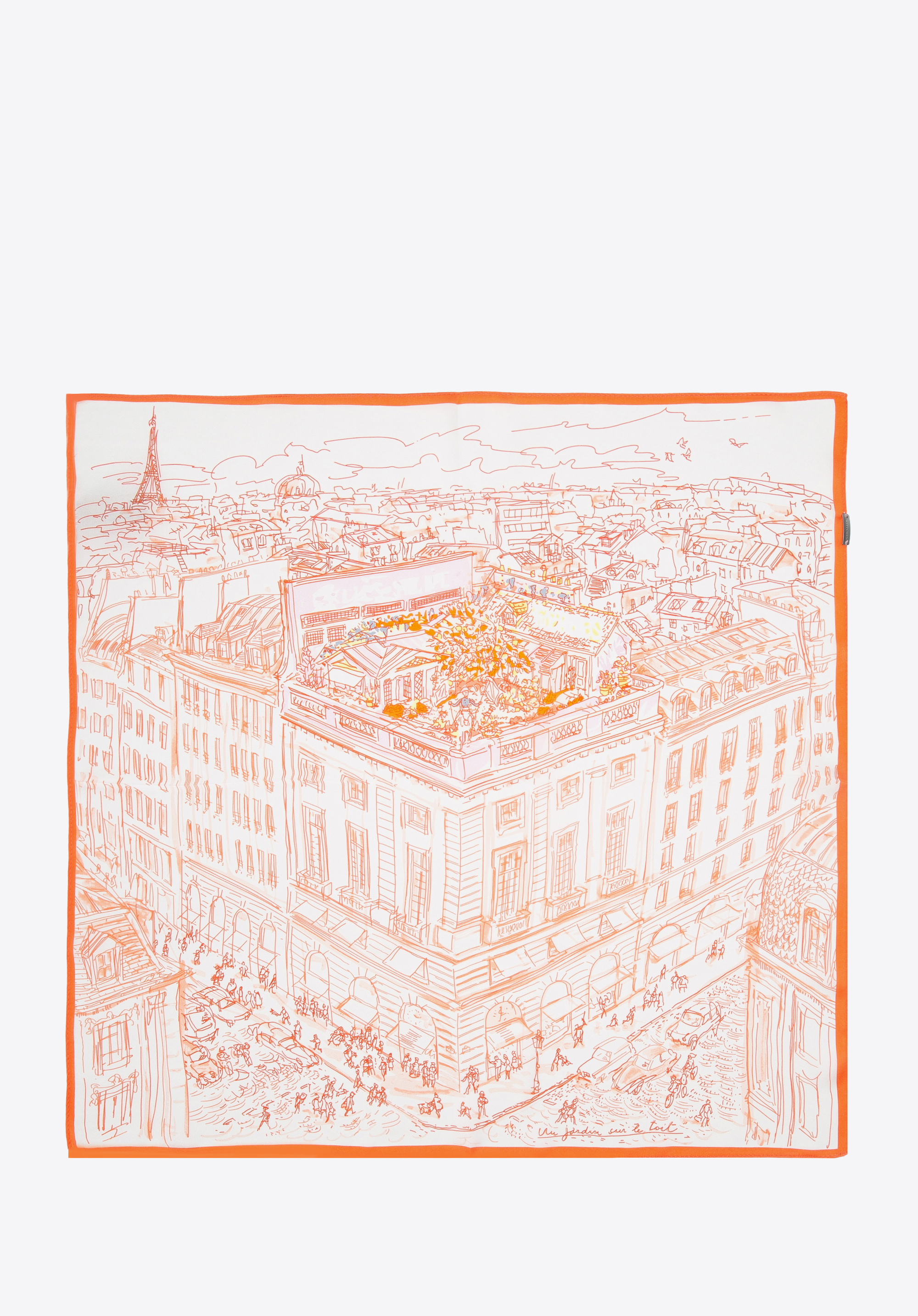 Seidentuch, weiß-orange, 94-7D-S01-X3, Bild 1