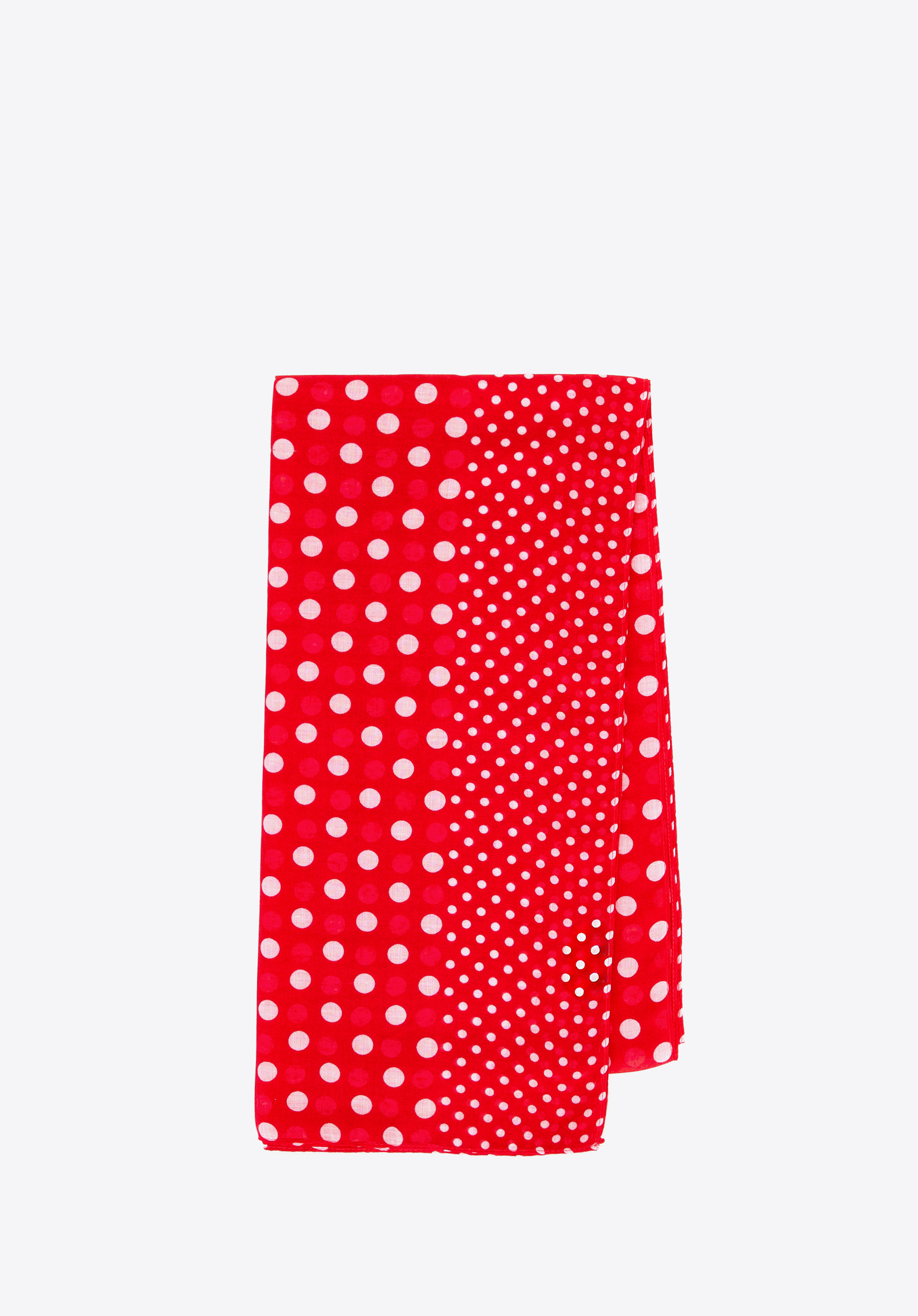 Damenschal mit Punkten, weiß-rot, 100-7D-006-X3, Bild 1