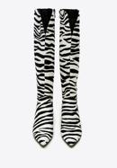 Damenstiefel aus Leder mit Tiermuster, weiß-schwarz, 97-D-511-51-40, Bild 3