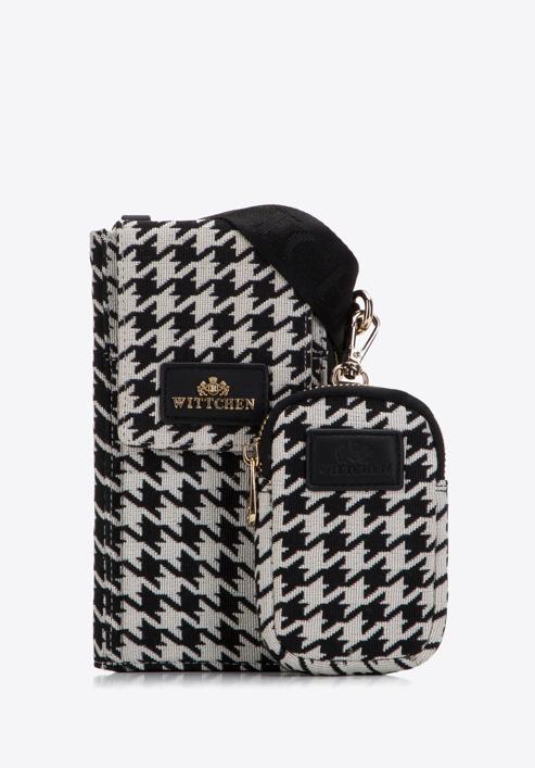 Gemusterte Minihandtasche für Damen, weiß-schwarz, 97-2E-506-X3, Bild 3