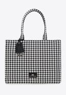 Große Shopper-Tasche mit Muster, weiß-schwarz, 97-4E-502-X6, Bild 1