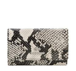 Mittelgroße Geldbörse aus Leder für Damen, weiß-schwarz, 19-1-916-1, Bild 1