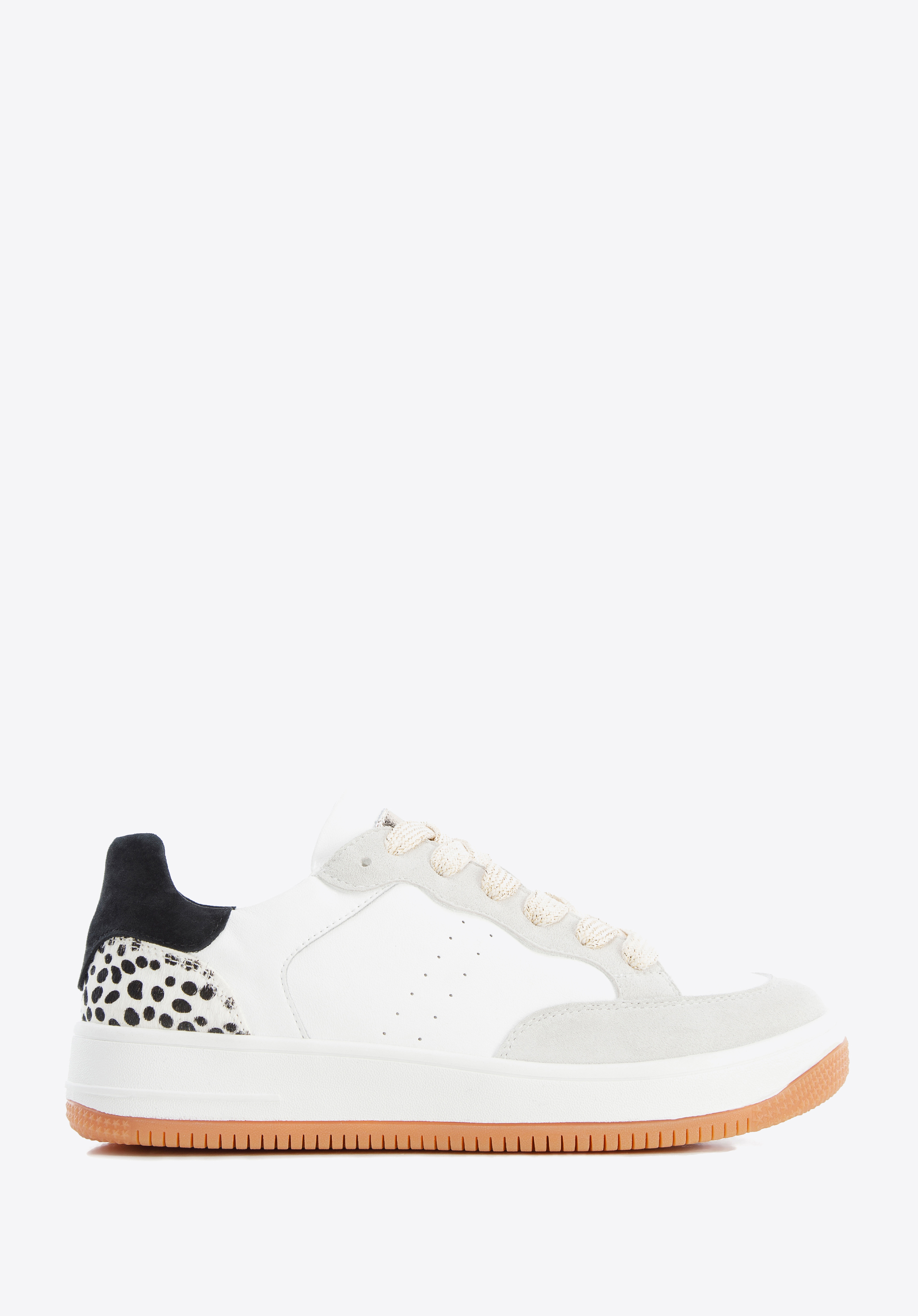Sneakers für Damen aus Leder mit Tiermuster, weiß-schwarz, 96-D-964-01-36, Bild 1