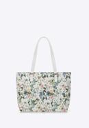 Shopper-Tasche aus Öko-Leder mit Blumenmuster, weiß, 98-4Y-200-P, Bild 2