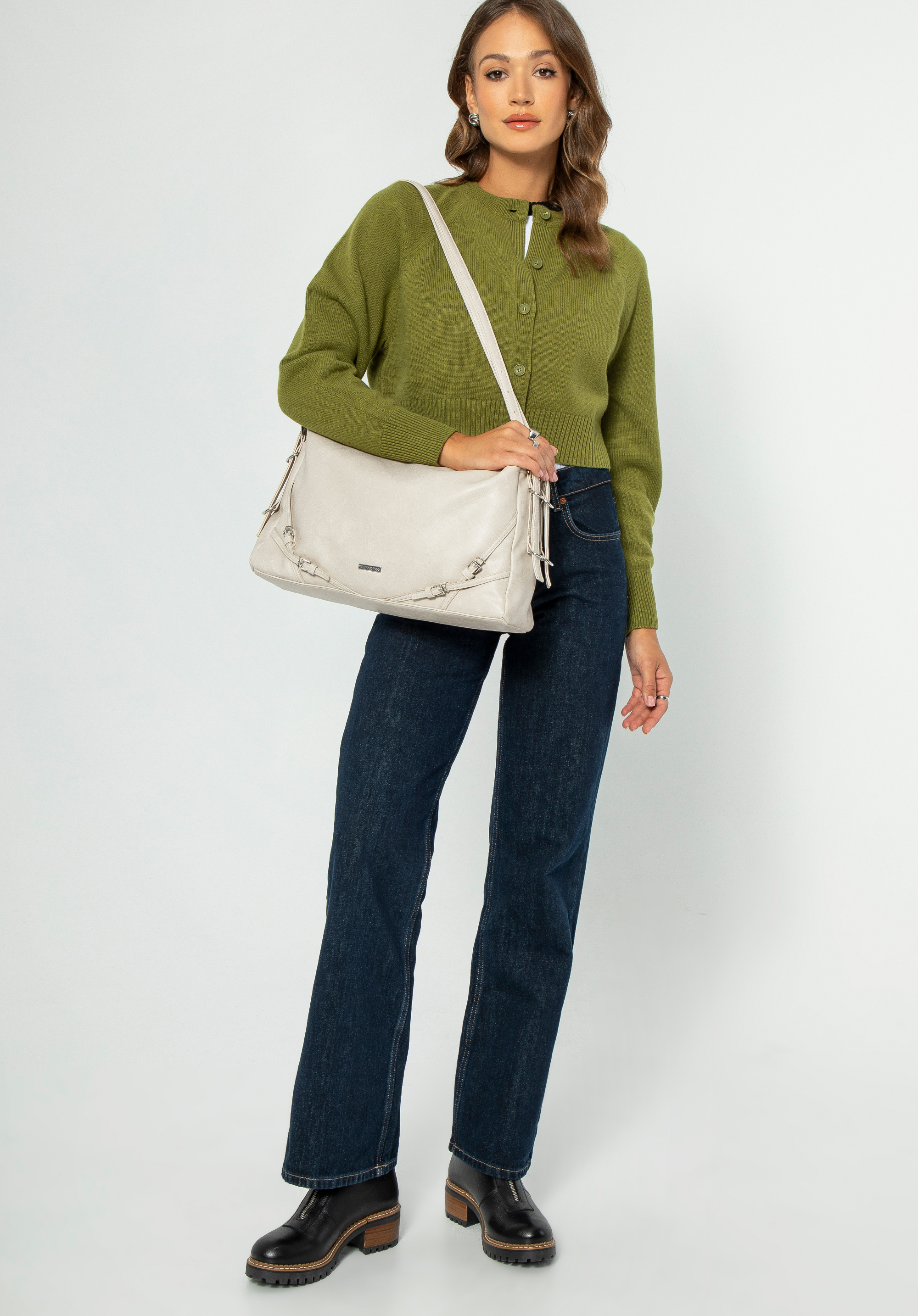 Shopper-Tasche für Damen, nicht-gerade weiss, 99-4Y-419-0, Bild 1