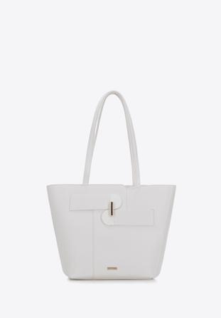 Shopper-Tasche mit Verzierung, weiß, 94-4Y-601-0, Bild 1