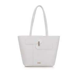 Shopper-Tasche mit Verzierung, weiß, 94-4Y-601-0, Bild 1