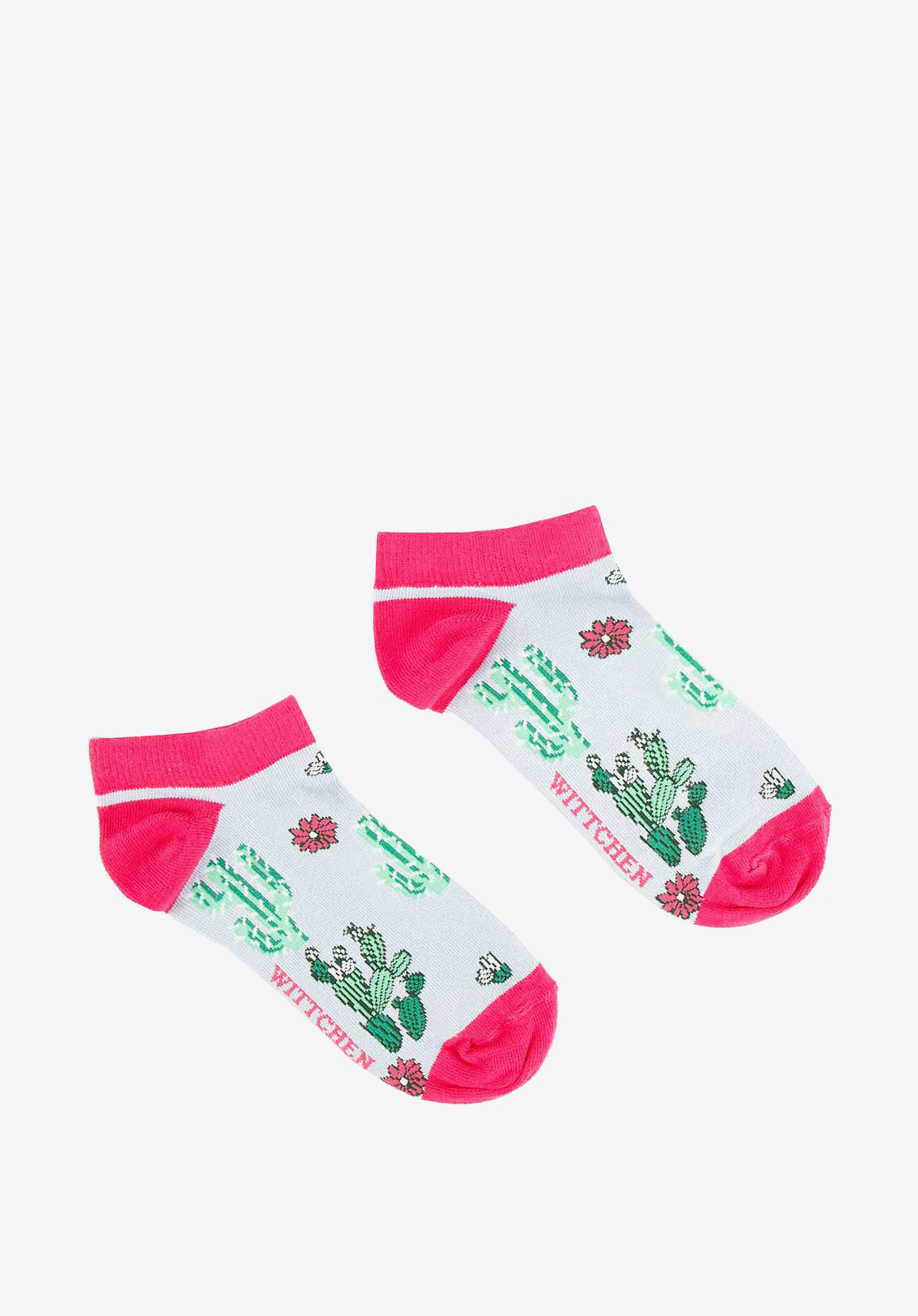 LUSTIGE KURZSOCKEN FÜR DAMEN, weß-rosa, 92-SK-005-X2-35/37, Bild 1