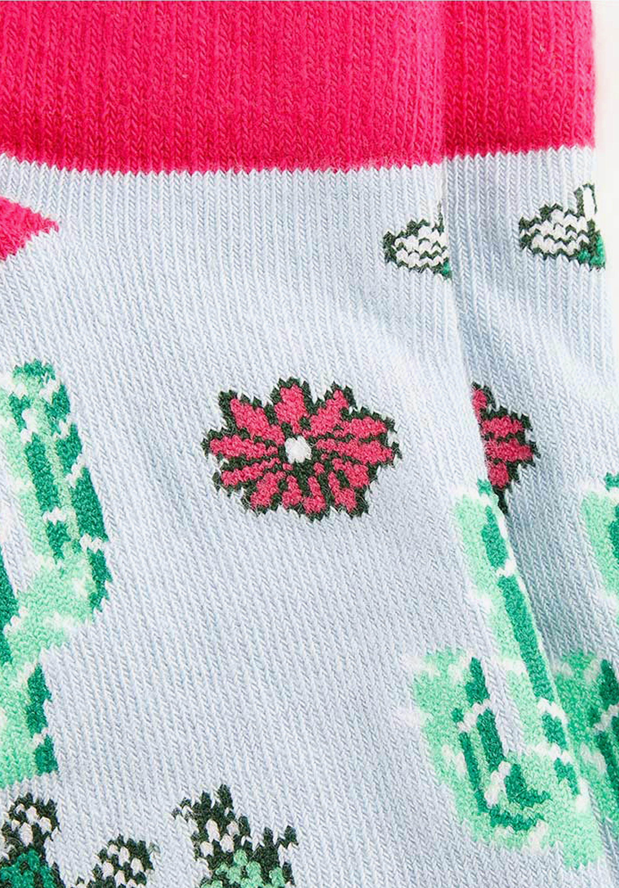 LUSTIGE KURZSOCKEN FÜR DAMEN, weß-rosa, 92-SK-005-X2-35/37, Bild 1