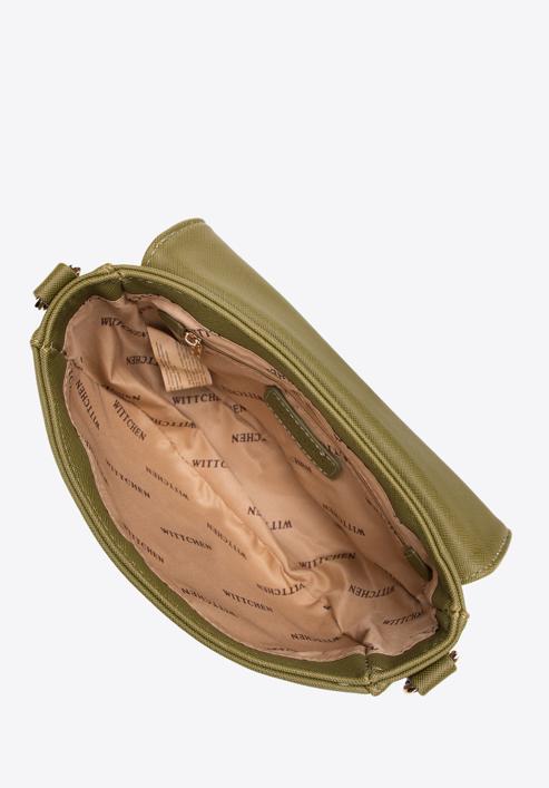 Dámská kabelka z ekologické kůže s ozdobným popruhem, zelená, 97-4Y-220-Z, Obrázek 3