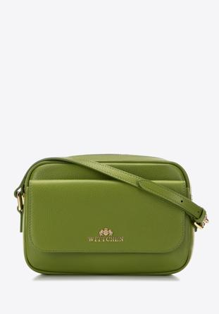 Dámská kožená kabelka s klopou, zelená, 98-4E-619-Z, Obrázek 1
