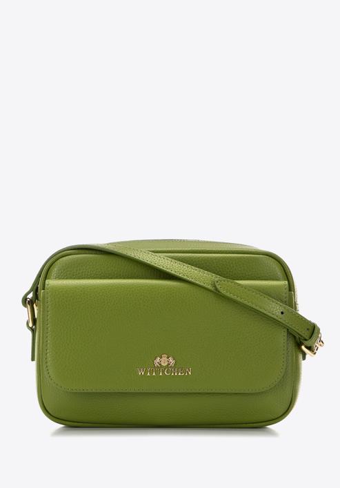 Dámská kožená kabelka s klopou, zelená, 98-4E-619-0, Obrázek 1