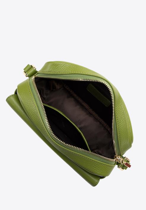 Dámská kožená kabelka s klopou, zelená, 98-4E-619-0, Obrázek 3