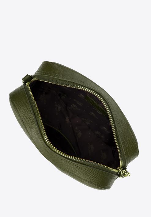 Dámská řetízková kožená crossbody kabelka, zelená, 29-4E-015-P, Obrázek 3