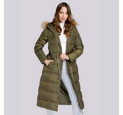 Dámský kabát, zelená, 93-9D-400-Z-S, Obrázek 1