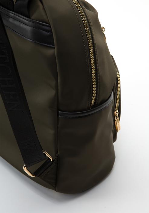 Dámský nylonový batoh s předními kapsami, zelená, 97-4Y-105-7, Obrázek 4