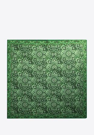 Dámský velký vzorovaný hedvábný šátek, zelená, 97-7D-S02-X9, Obrázek 1