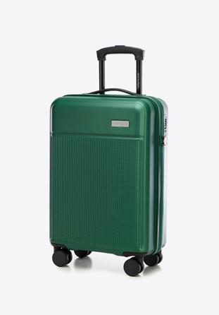Kabinový kufr se svislými pruhy z ABS-u, zelená, 56-3A-801-85, Obrázek 1