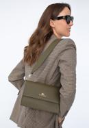 Klasická dámská dvoukomorová kožená kabelka, zelená, 97-4E-631-Z, Obrázek 15
