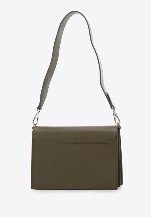 Klasická dámská dvoukomorová kožená kabelka, zelená, 97-4E-631-Z, Obrázek 4
