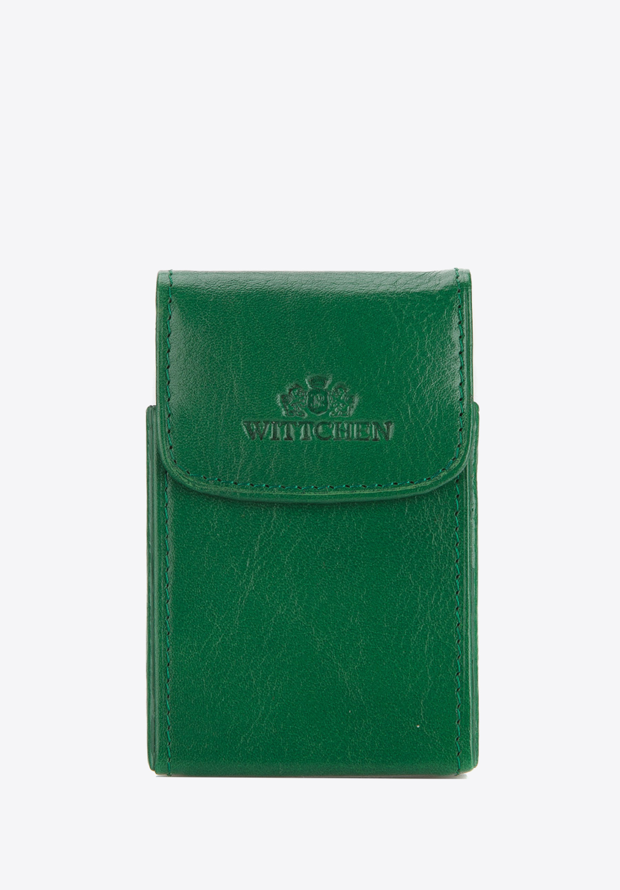 Kovové kožené puzdro na vizitky, zelená, 21-2-151-3, Obrázok 1