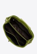 Kožená dámská kabelka s ozdobnou sponou, zelená, 98-4E-613-0, Obrázek 3