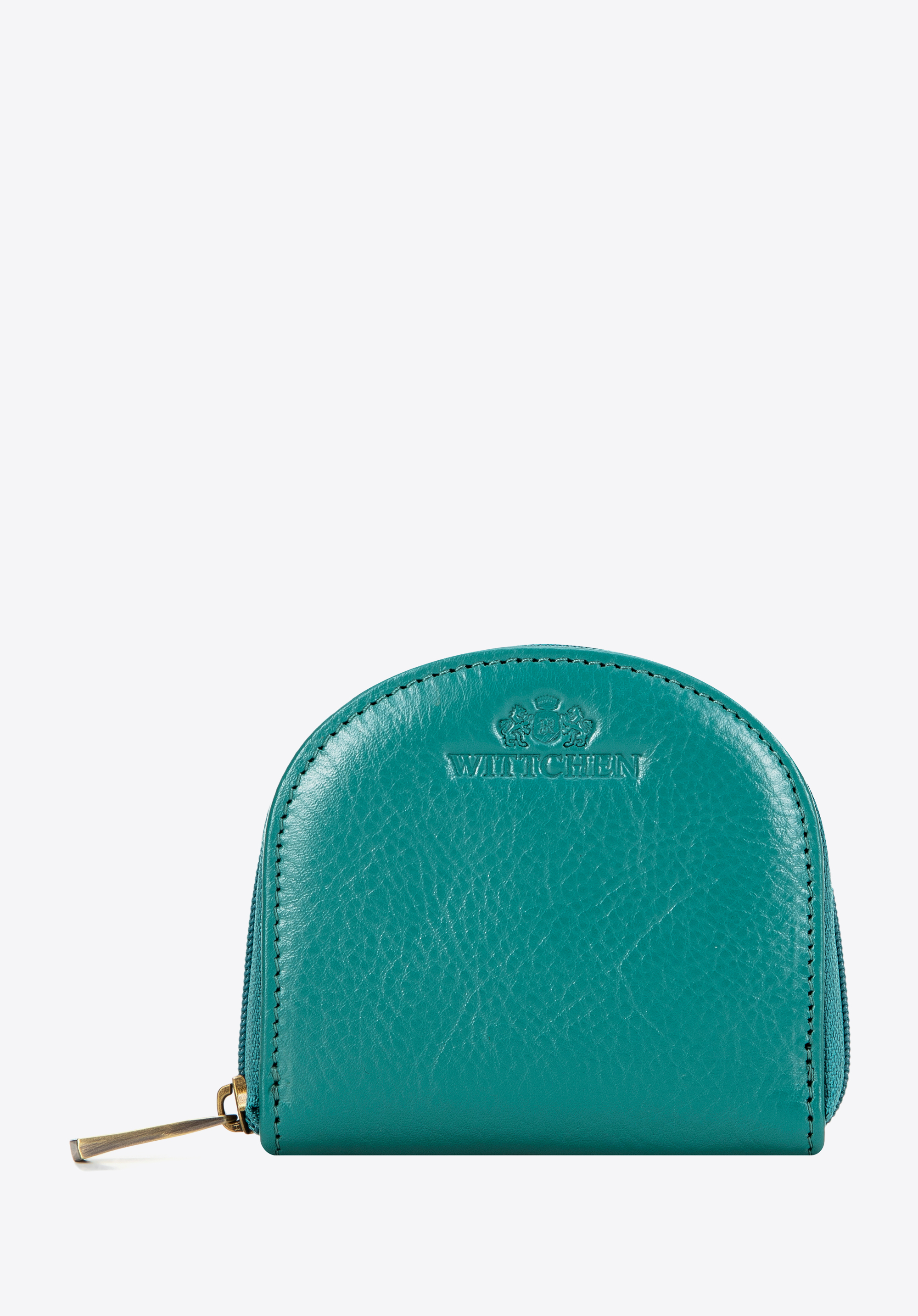 Kožená peňaženka na zips, zelená, 21-2-066-9L, Obrázok 1