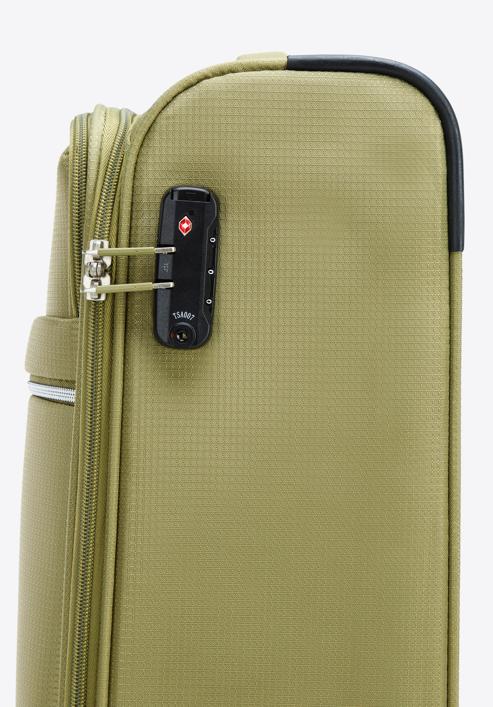 Malý měkký kufr s lesklým zipem na přední straně, zelená, 56-3S-851-90, Obrázek 7