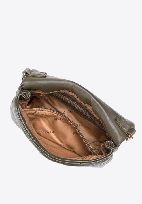 Mini kabelka z geometrický prošívané ekologické kůže, zelená, 97-4Y-529-Z, Obrázek 3