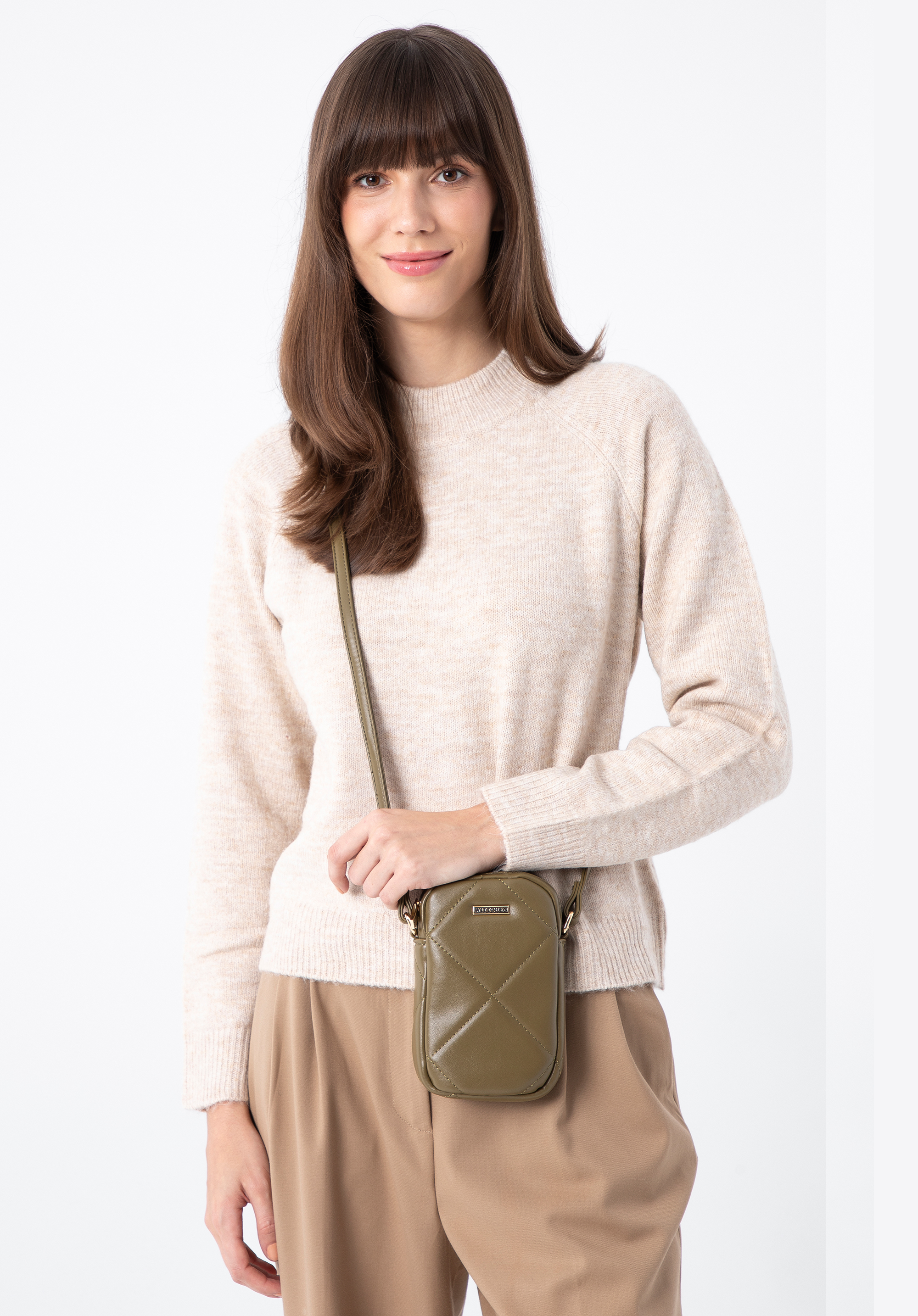 Prošívaná mini kabelka, zelená, 97-2Y-230-Z, Obrázek 1