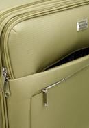 Velký měkký kufr s lesklým zipem na přední straně, zelená, 56-3S-853-35, Obrázek 11