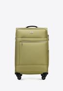 Sada měkkých kufrů s lesklým předním zipem, zelená, 56-3S-85S-86, Obrázek 2